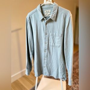 Madewell perfect fit oxford flannel in blue, size medium